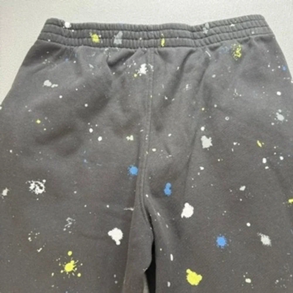 Champion Paint Splatter Sweatpants Joggers Regular XL Black Fleece Logo Athletic